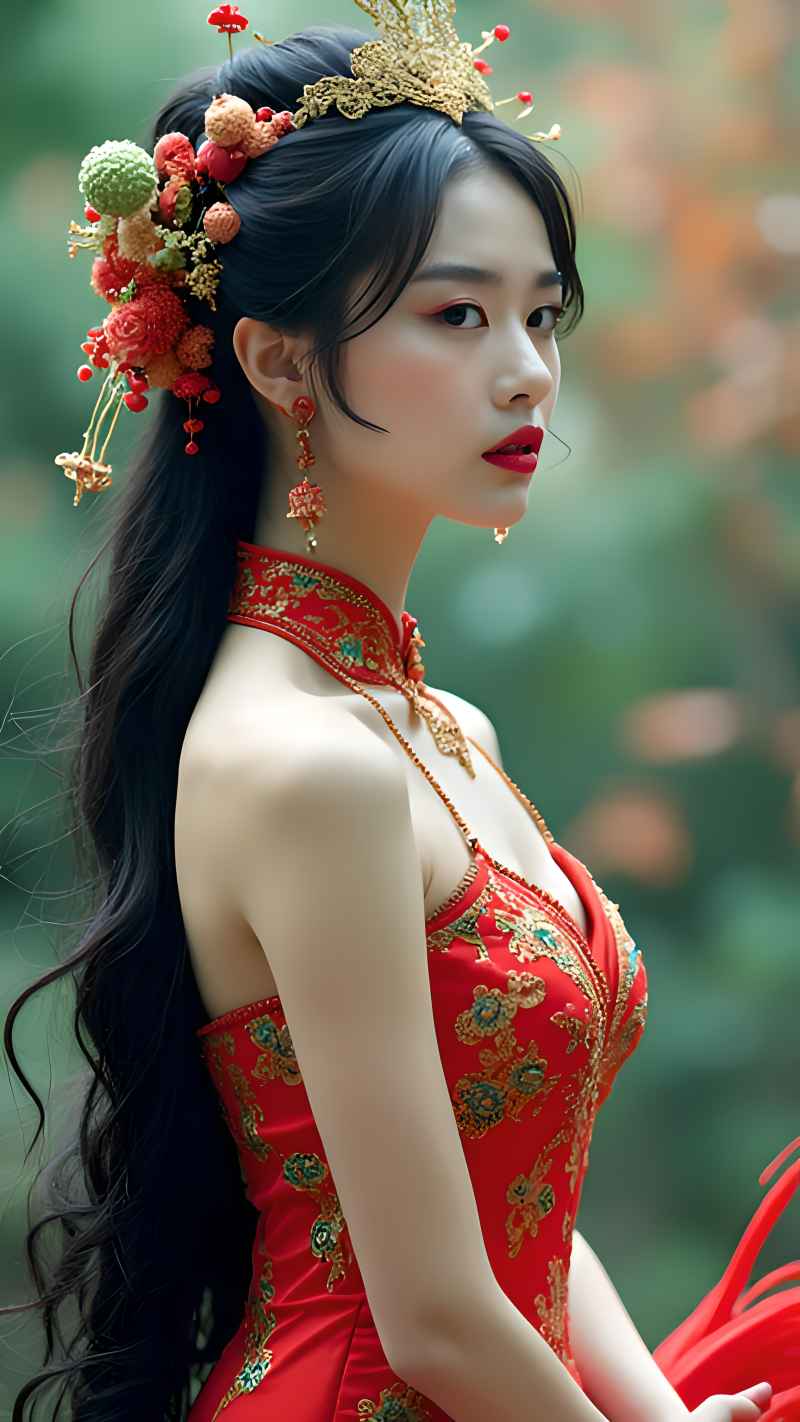 红色女子户外拍摄系列高清艺术视觉 76