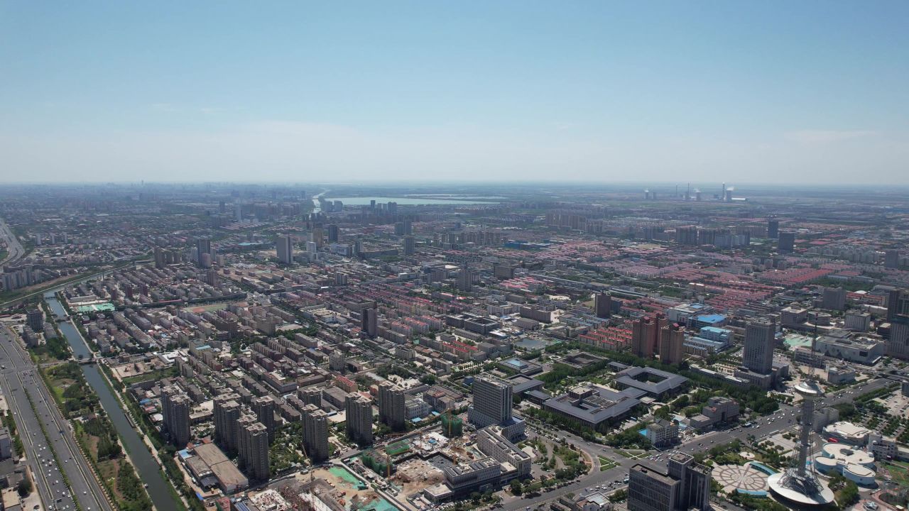 山东东营城市建设城市大景航拍
