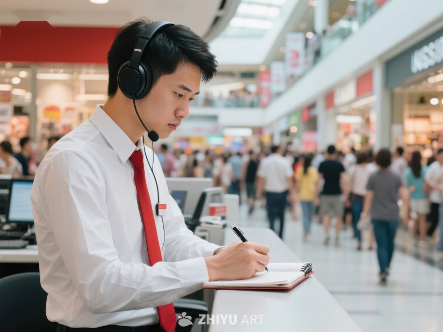 商场客服人员专注工作 284