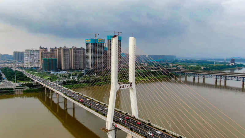 湖南湘潭城市风光航拍摄影图
