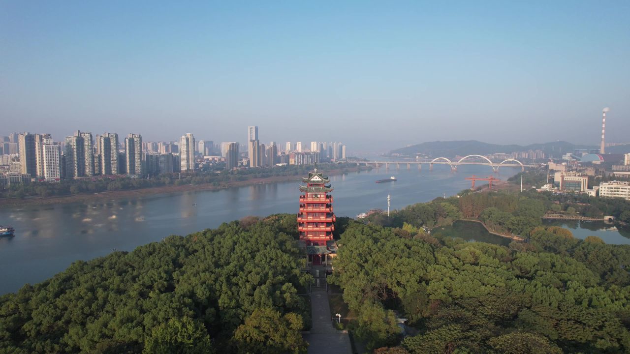 湖南株洲神农公园航拍