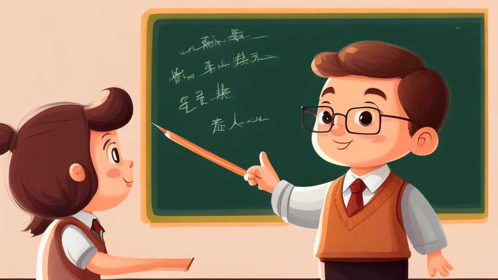 卡通人物插画老师学生
