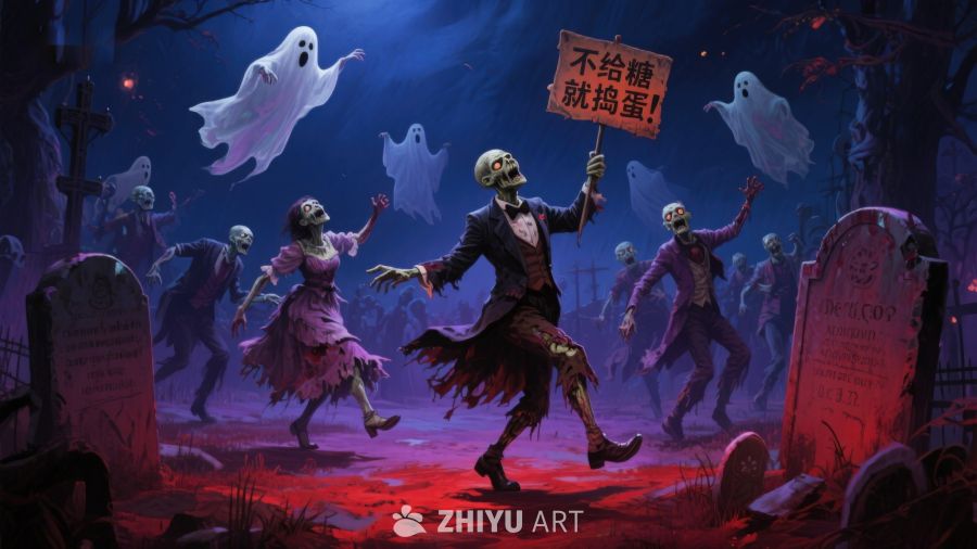万圣节墓地狂欢夜