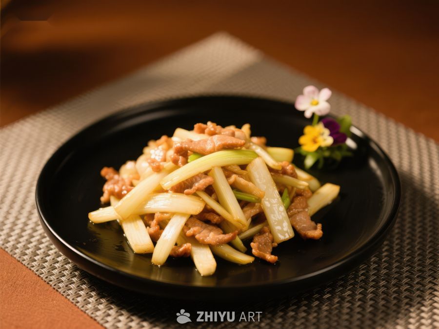 炒肉丝配笋片，精致摆盘 63