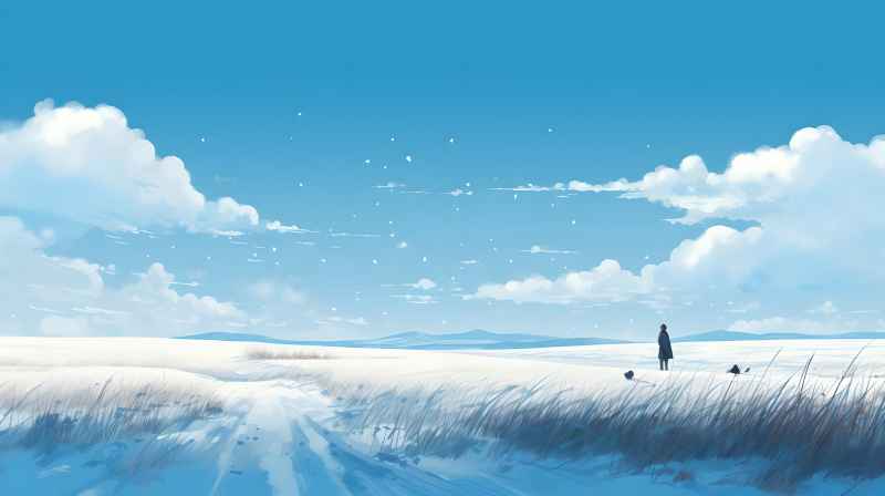 冬季唯美创意背景插画图 63