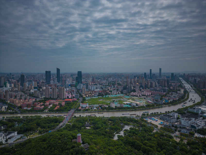 航拍 江苏 无锡 城市 风光 无锡建设