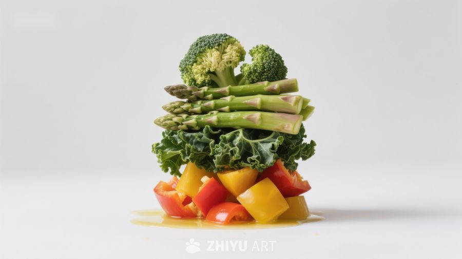 色彩缤纷的蔬菜塔