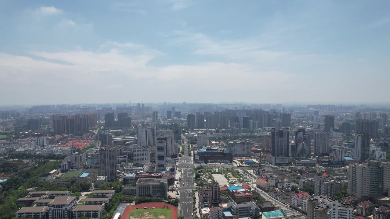 江苏常州城市风光地标建筑航拍 