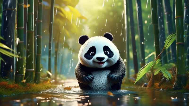 竹林背景雨林熊猫 57