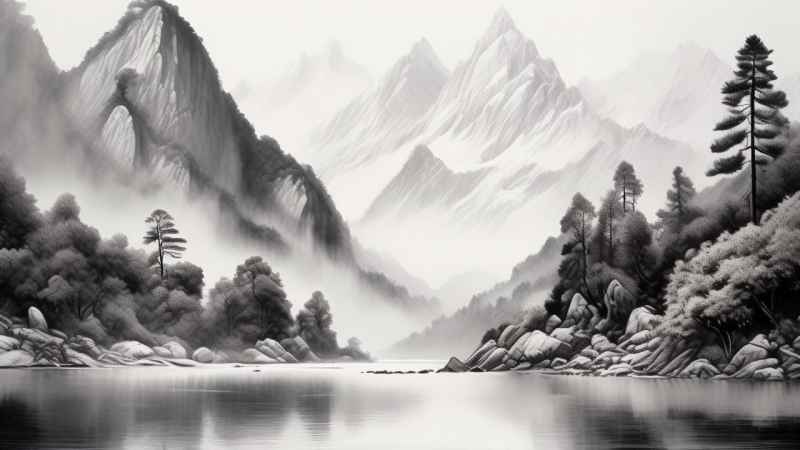 山水风景插画 42
