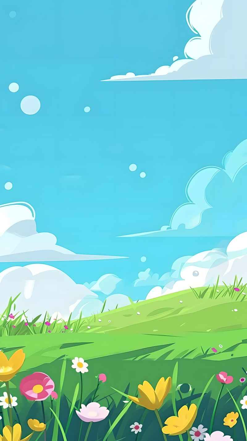 卡通背景有草简约插画背景 11