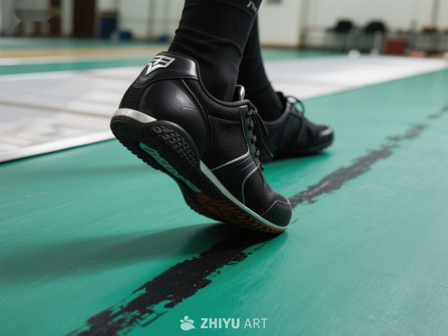 运动鞋踏在绿色跑道上 244