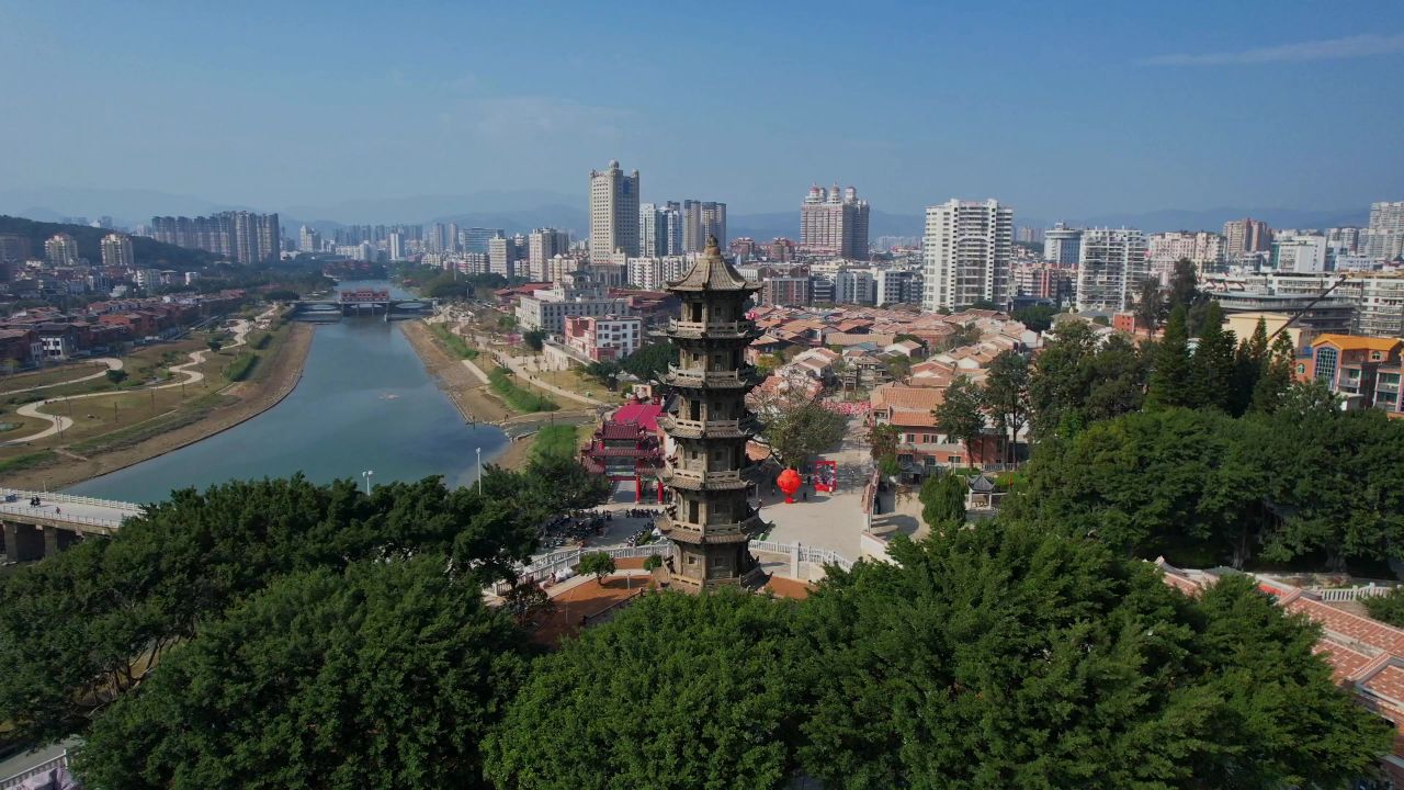 航拍福清瑞云塔景观