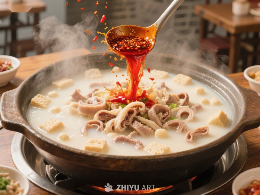 热气腾腾的麻辣火锅，鲜香四溢 577