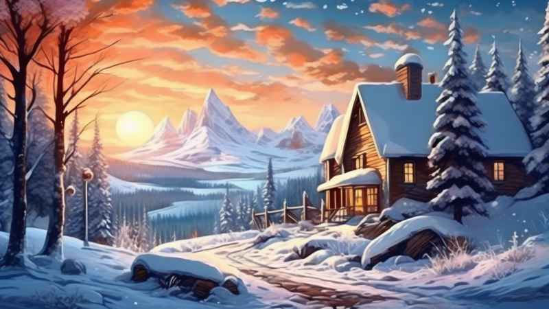 插画冬季背景图 53