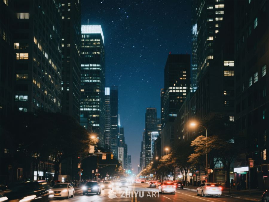 夜幕下的城市街道 471