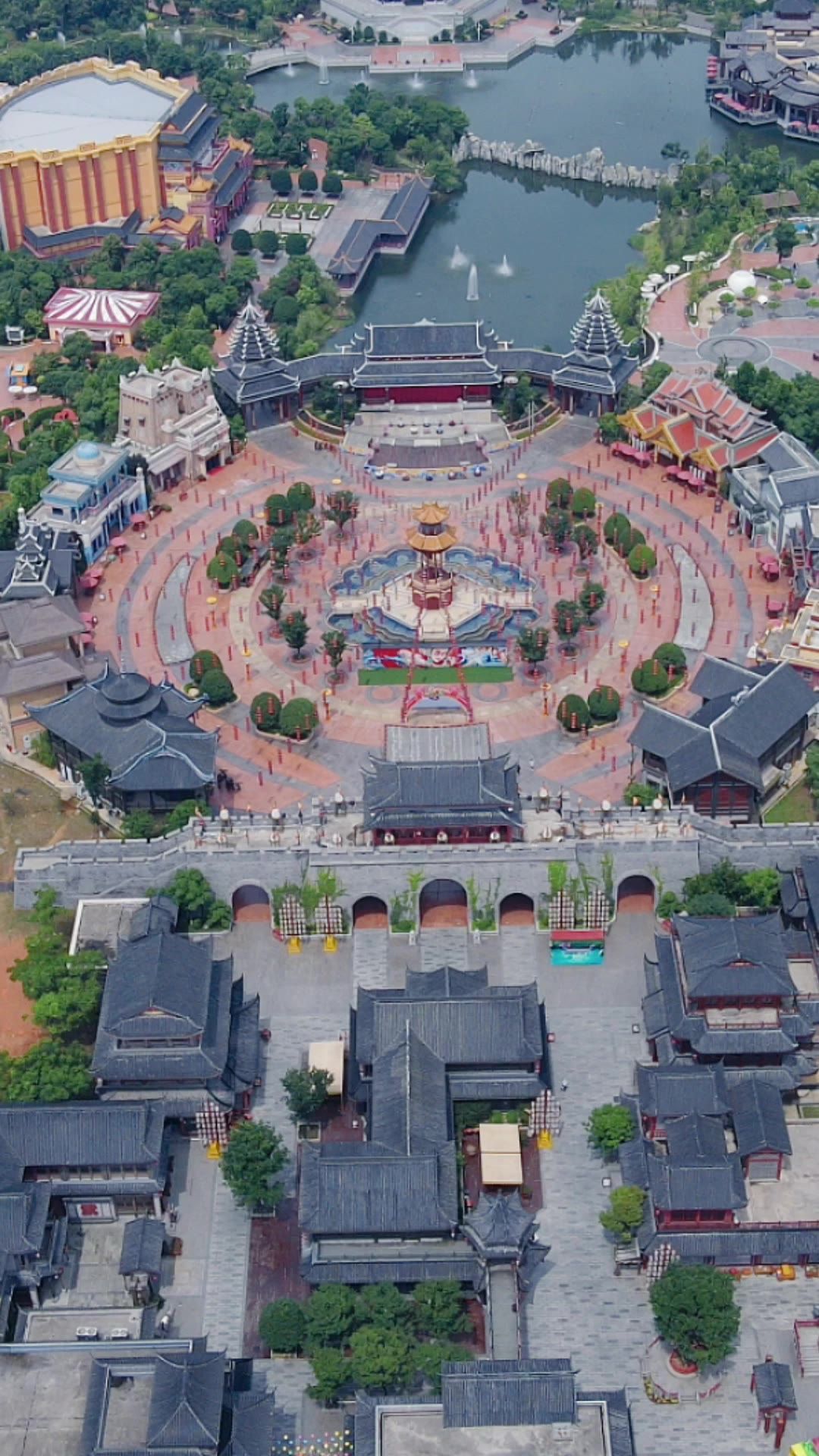  湖南长沙方特旅游度假区竖屏航拍