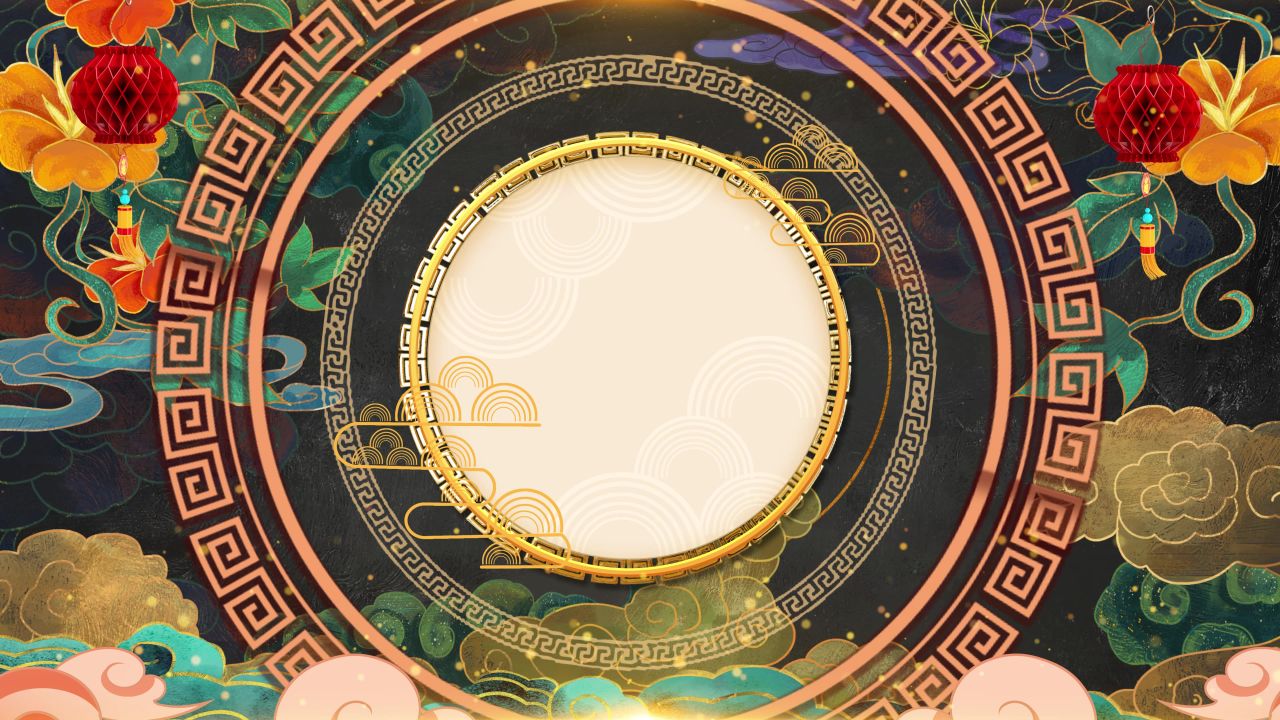 古风背景视频 中国风 意境春天 桃花 水墨 4