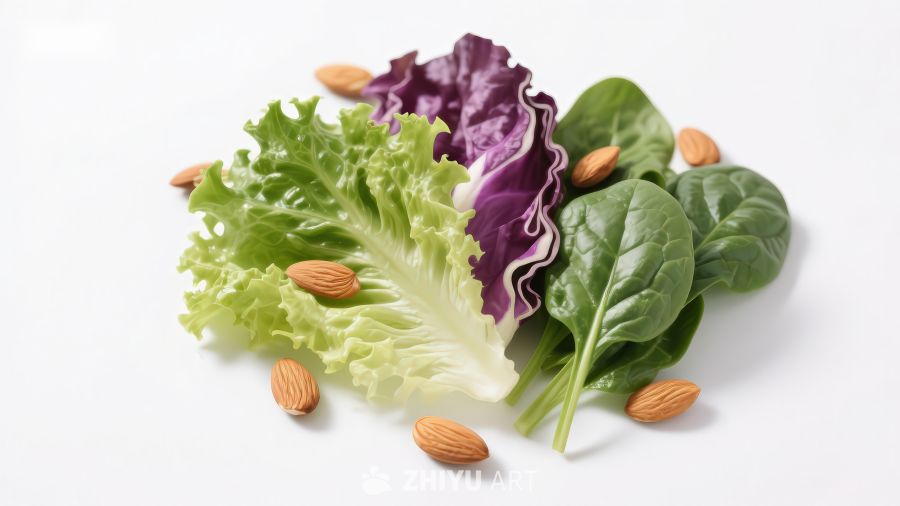 新鲜蔬菜与杏仁组合