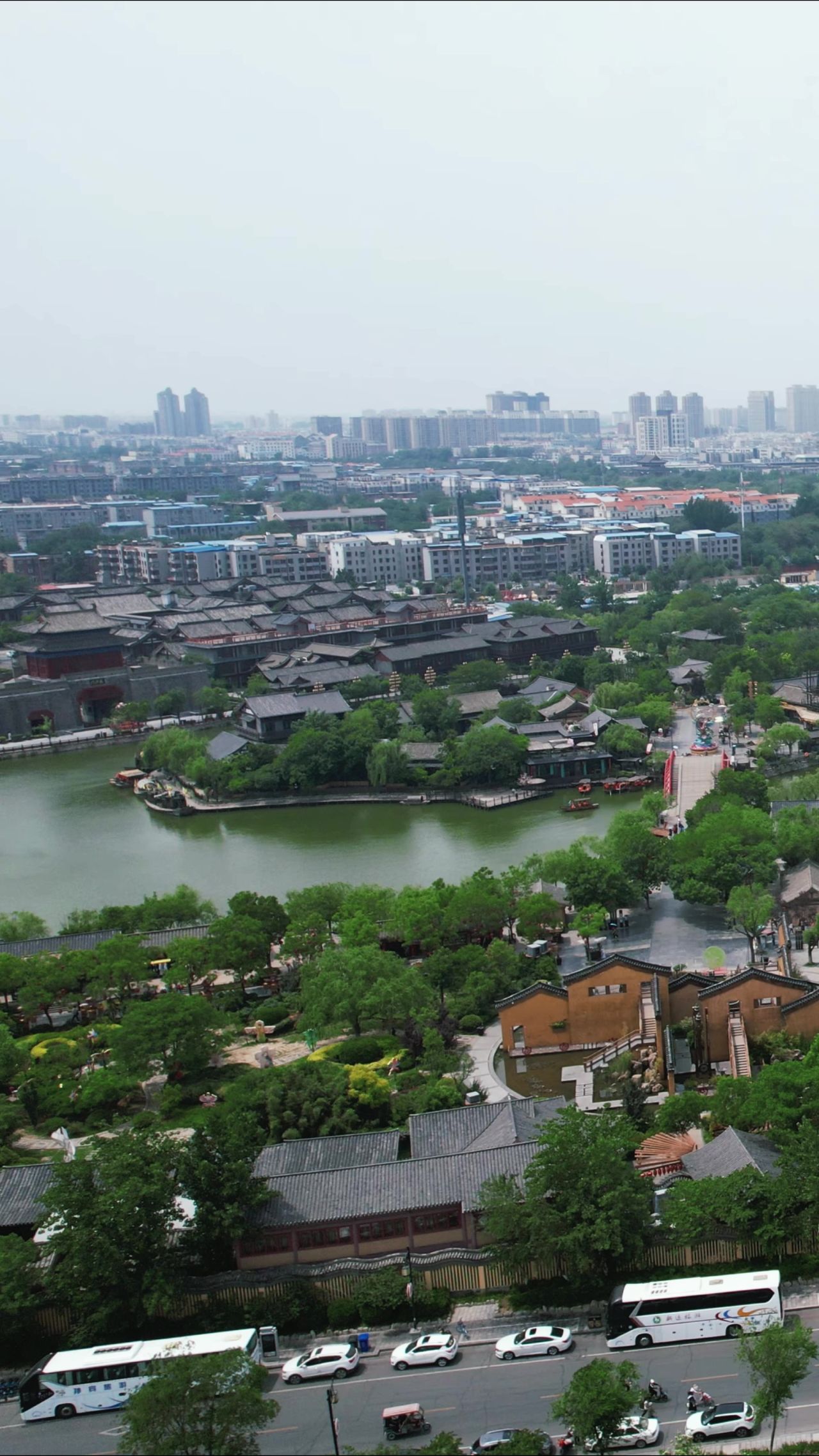 河南开封城市风光旅游景区航拍 