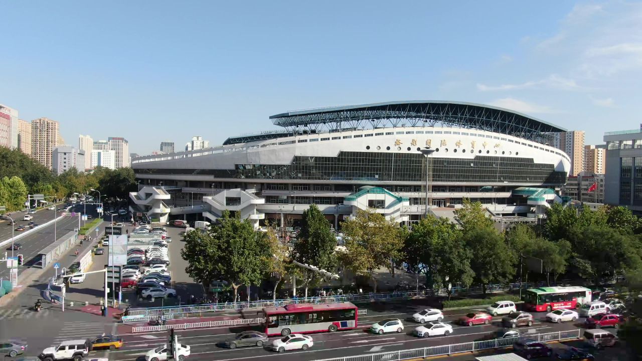河北石家庄城市风光高楼建筑航拍