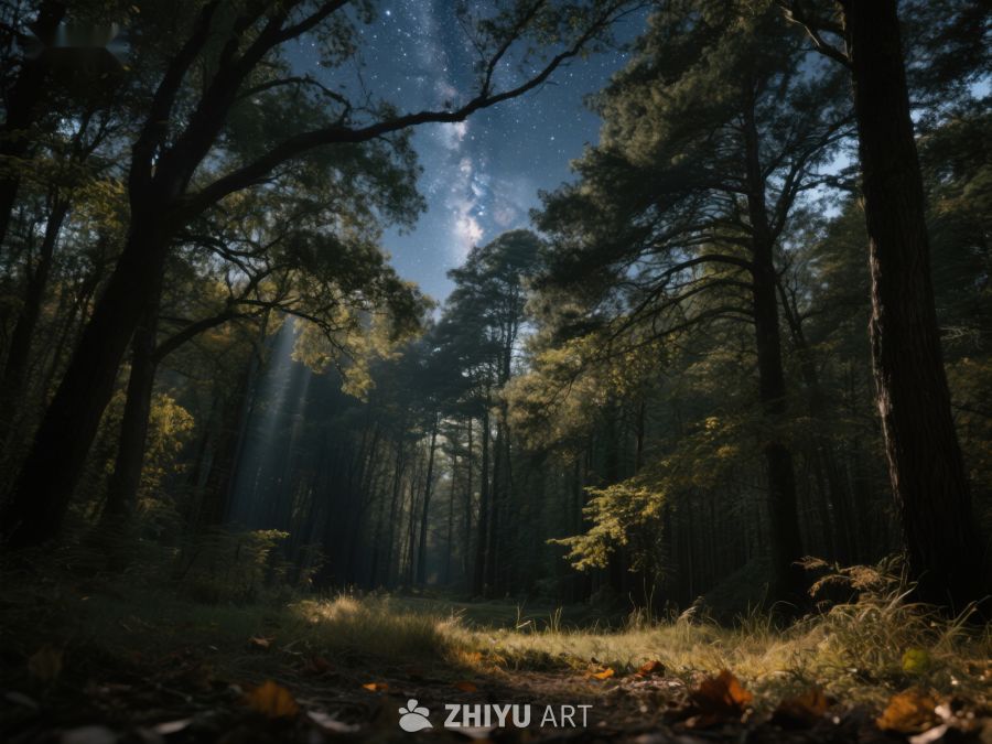 星空下的森林小径 196