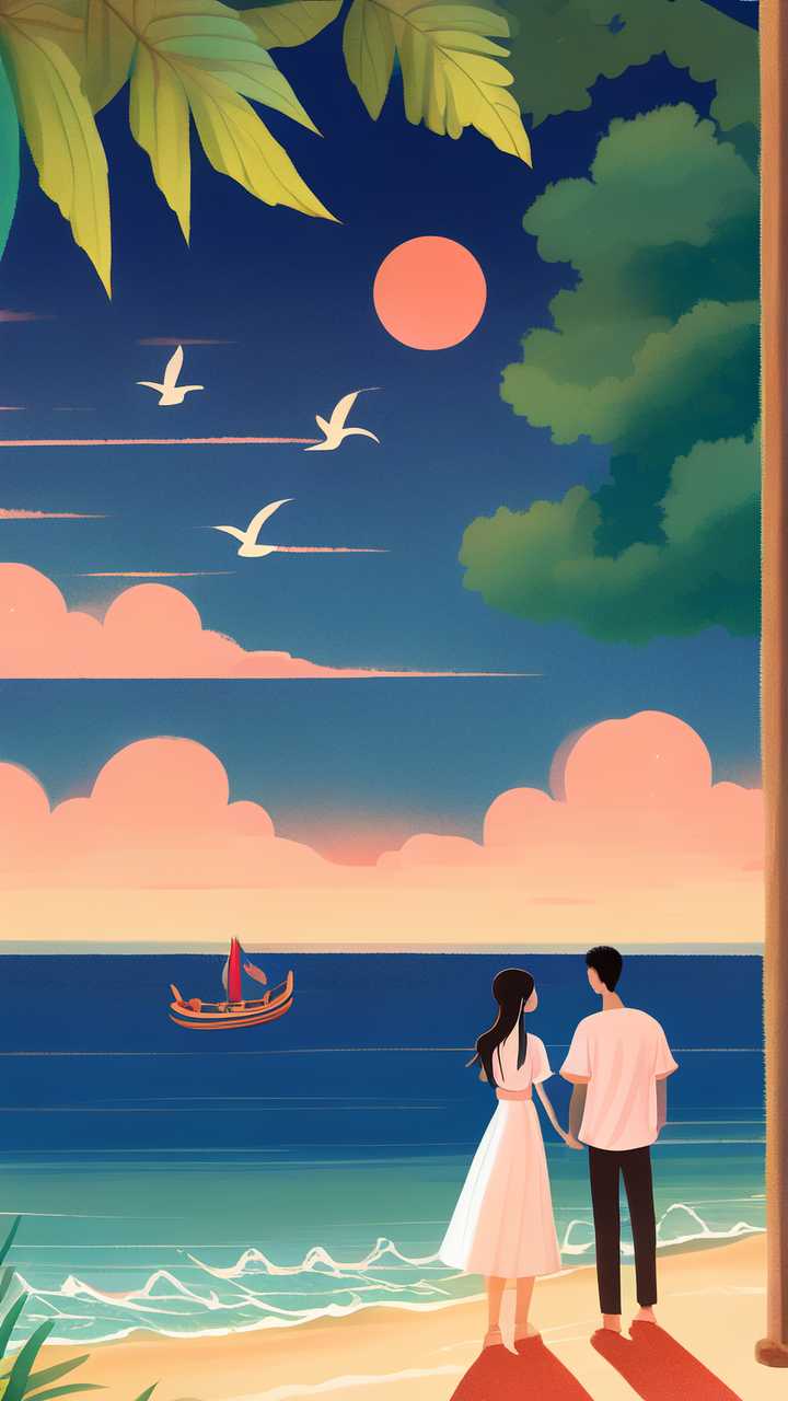 海报情侣插画