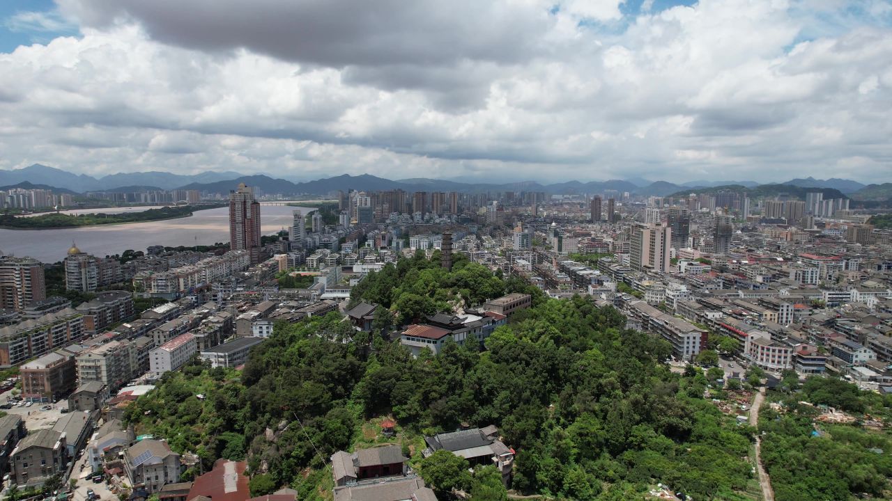 浙江温州城市风光航拍 