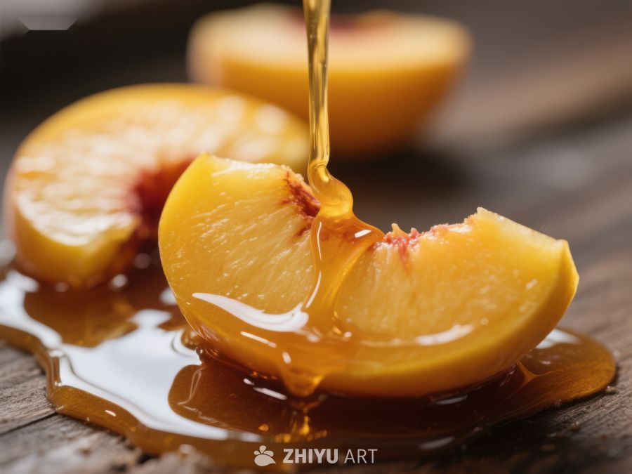 蜂蜜浇灌新鲜桃片 243