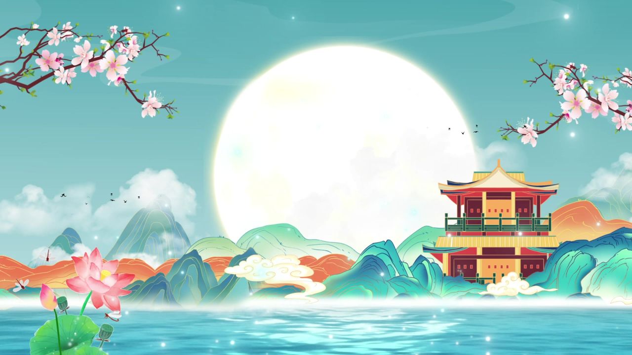 中国风水墨梅花古风戏曲晚会LED视频素材 21