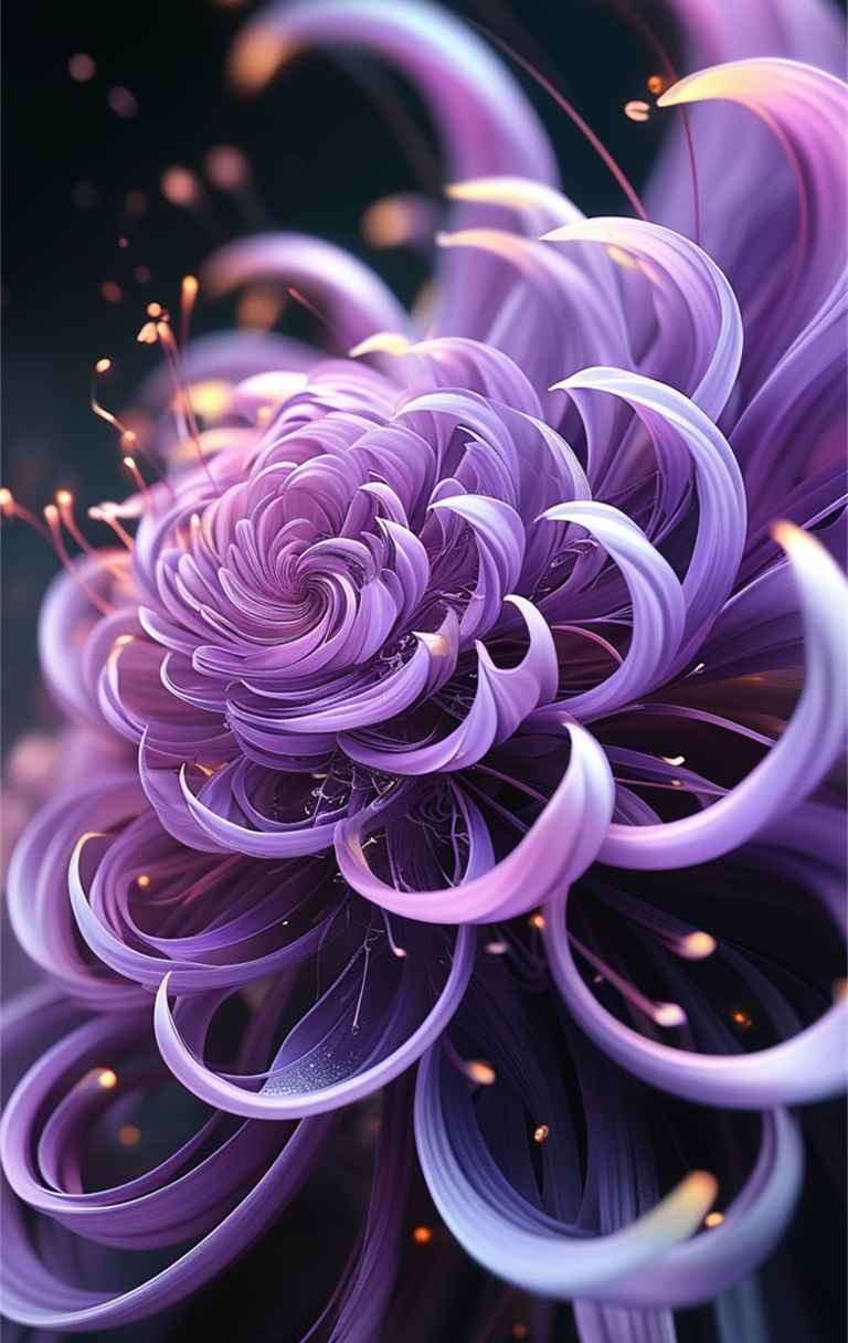 一朵紫色艺术花，花瓣呈螺旋状 7