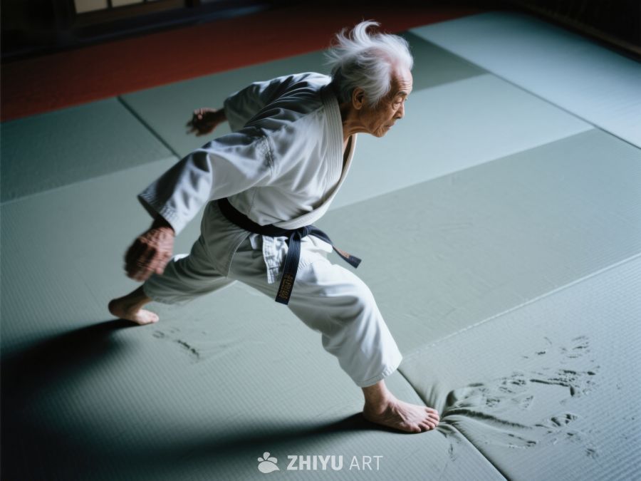 武术大师在道场练习 803