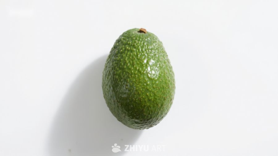 单个新鲜牛油果特写