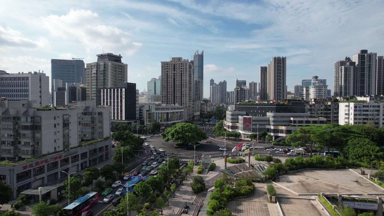 福建福州城市风光航拍 
