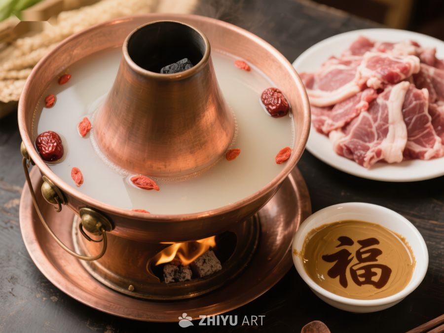铜锅涮肉，传统美食 732