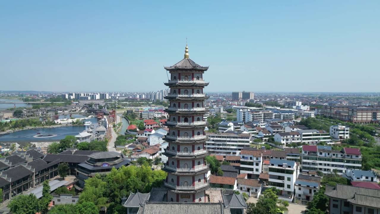 抚州文昌里历史文化街区正觉古寺航拍