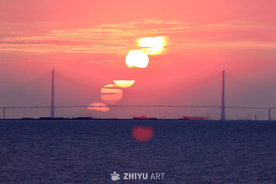 沪苏通大桥日出
