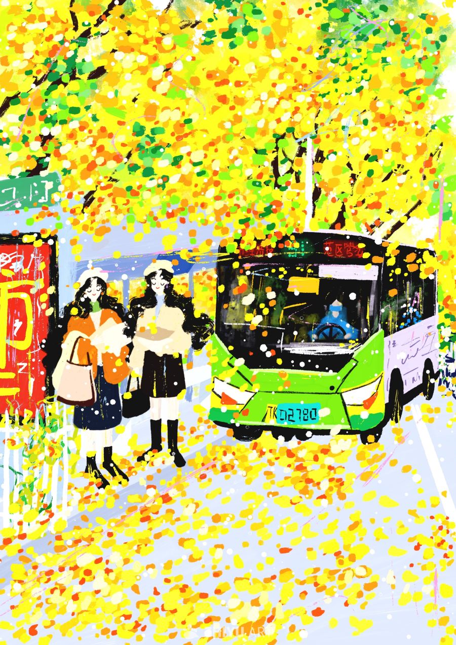 原创治愈插画作品素材四季节气节日自然 44
