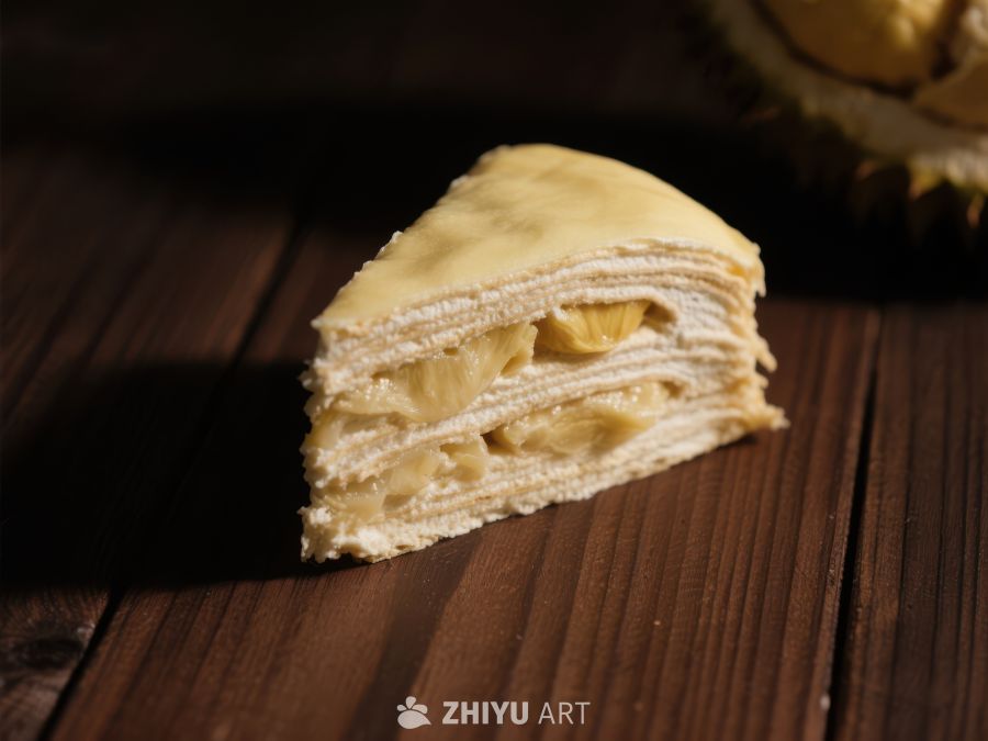 榴莲千层蛋糕切片