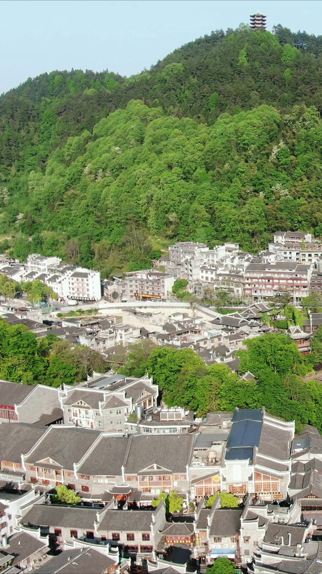 湖南湘西凤凰古城竖屏航拍