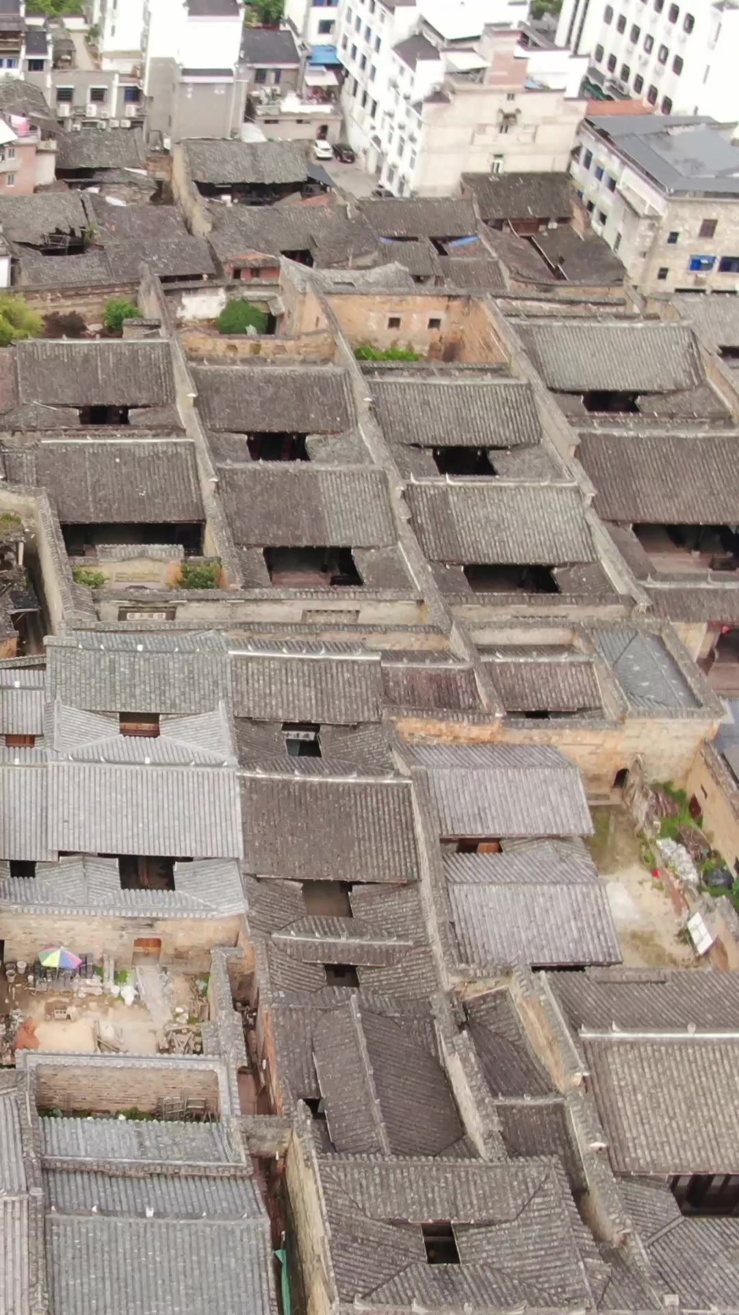 旅游景区福建泰宁古城竖屏航拍