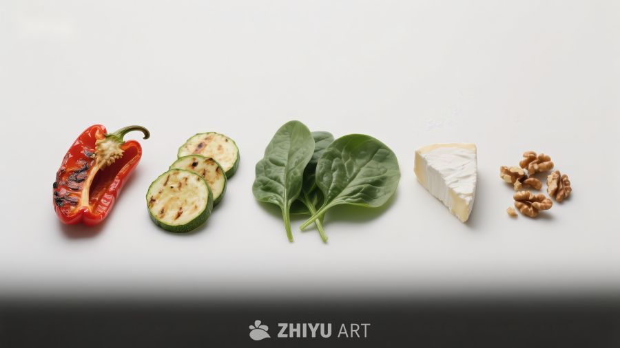 新鲜食材排列展示