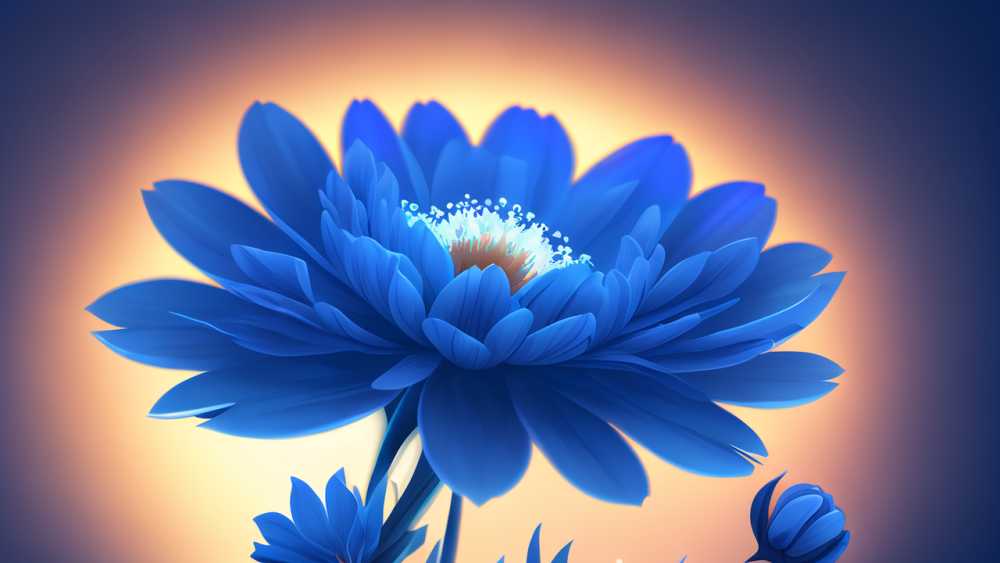 蓝色花卉的超级HD传染媒介与光