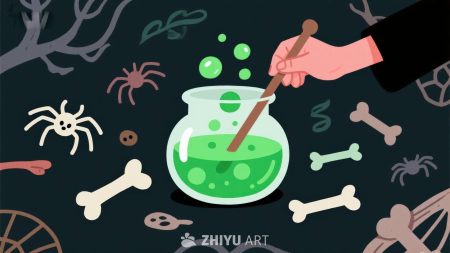 神秘魔法药水与万圣节元素