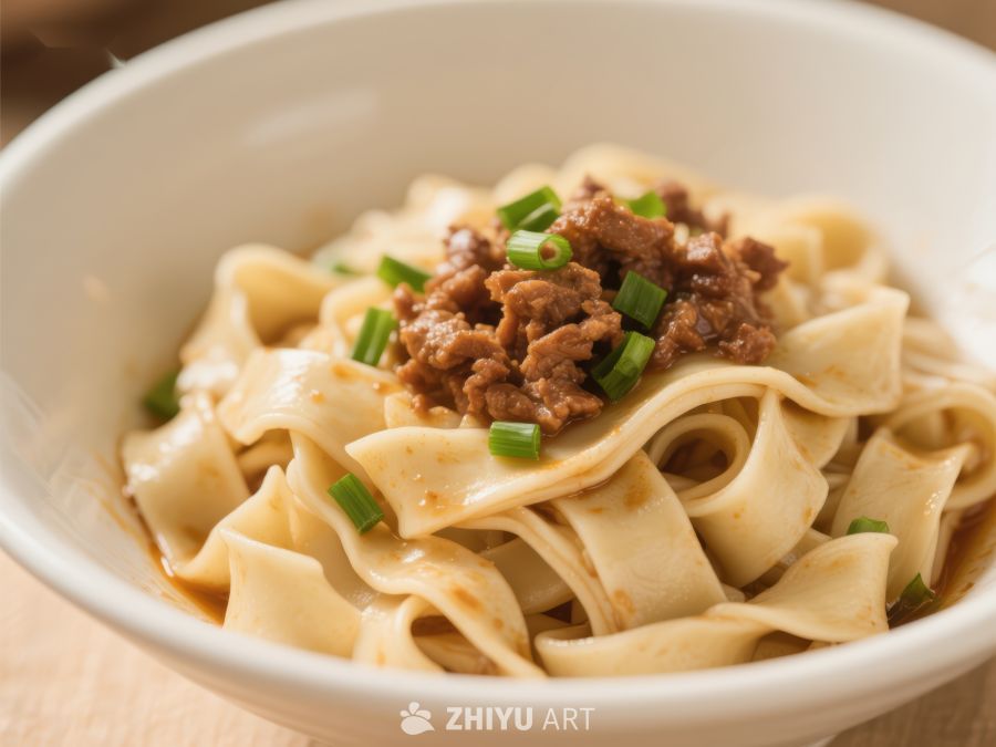 碗装面条配肉酱和葱花 1203