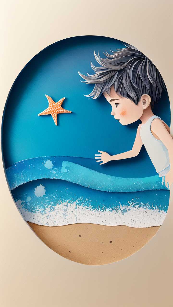 剪纸海报小暑插画海报