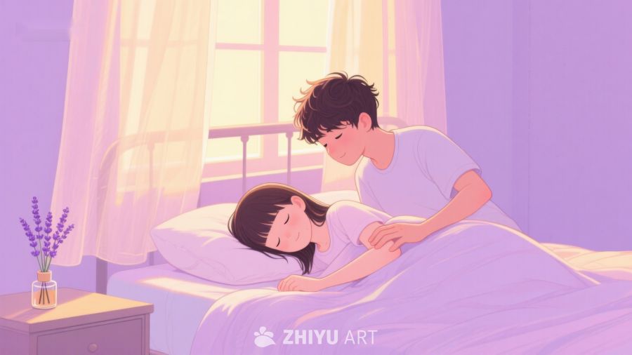温馨晨光中的情侣互动 359