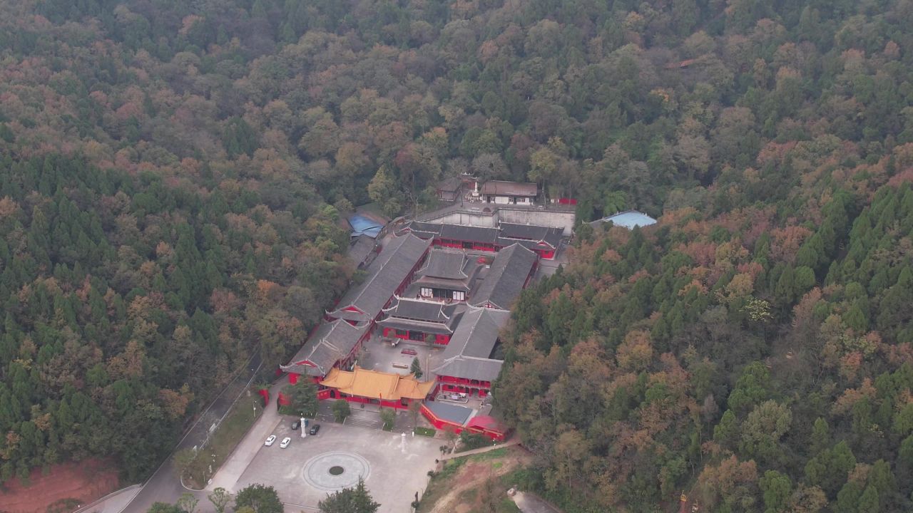  四川遂宁观音故里灵泉寺航拍 