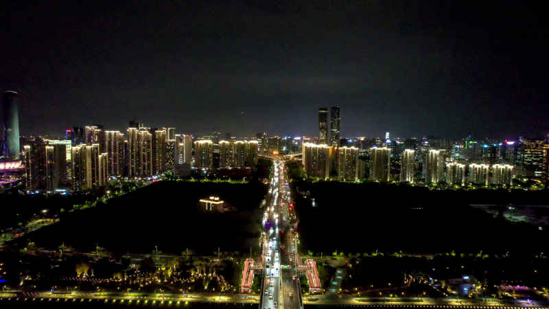 浙江杭州城市风光航拍摄影图 