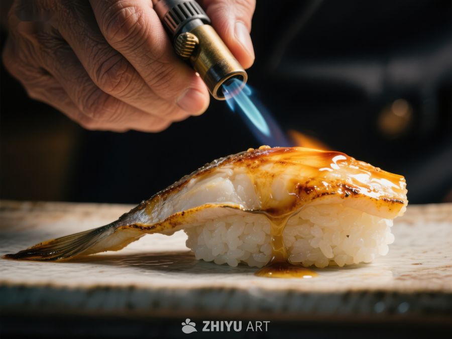 火焰炙烤的寿司制作瞬间 44
